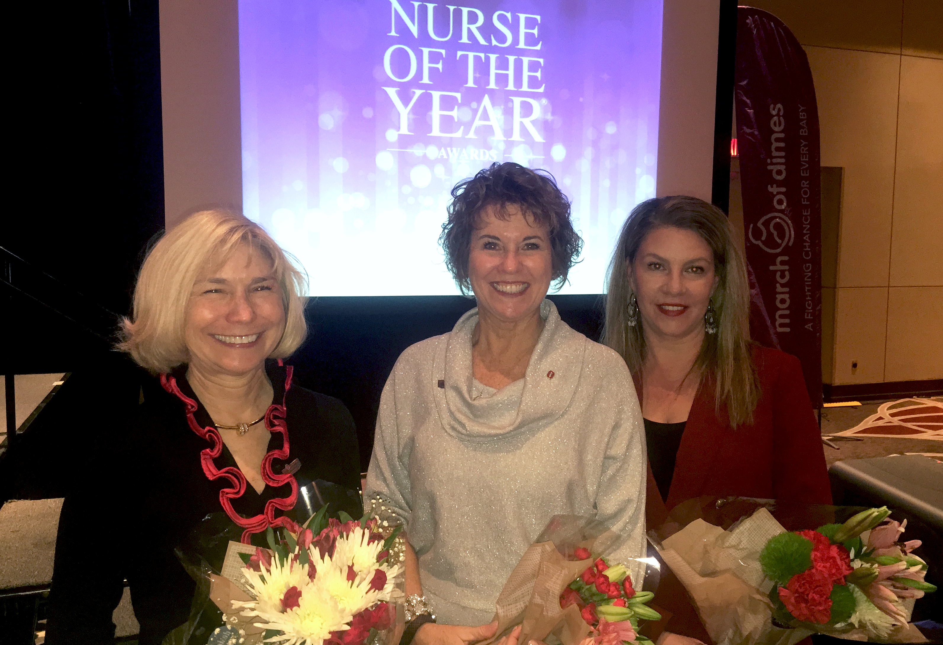 Lizzie Fitzgerald, Candy Rinehart and Michele Balas at the Nurse of the Year Awards